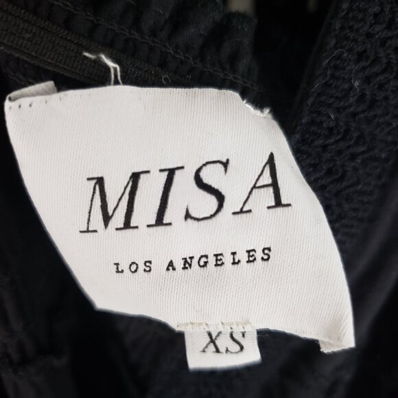 Misa Los Angeles Althea Cover Up Black Cotton Eyelet Lace Midi Dress Size XS - Picture 10 of 11